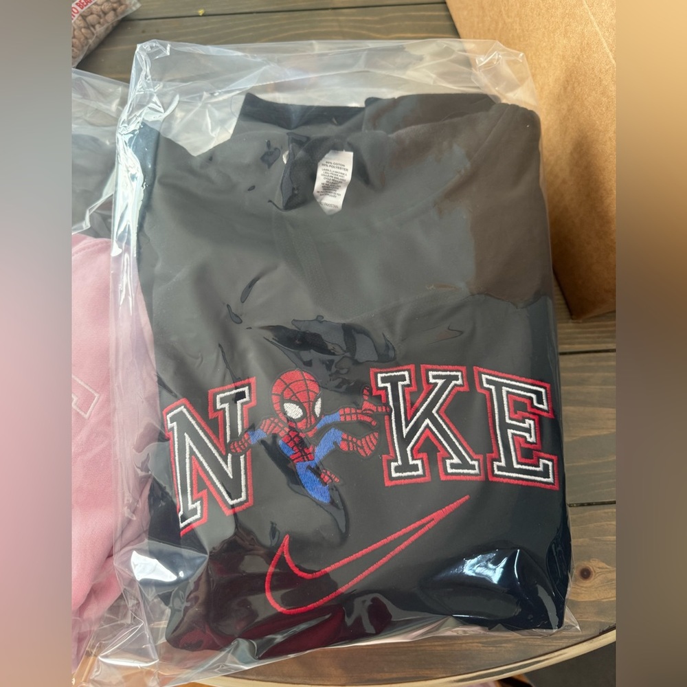 Embroidered spider man hoodie
